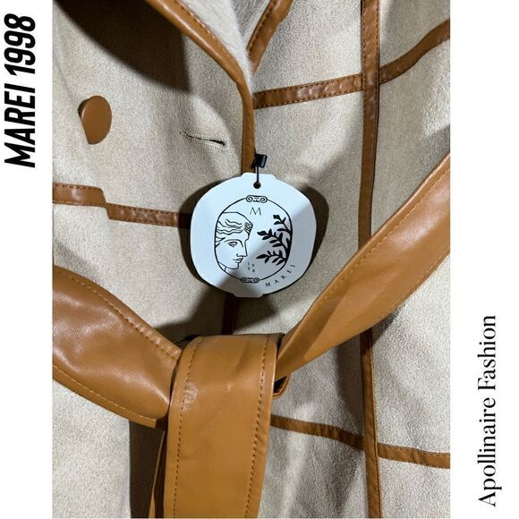 MAREI 1998 for FREE PEOPLE SWEET PEA FAUX FUR COAT IN SAND NWT LARGE - Picture 8 of 13